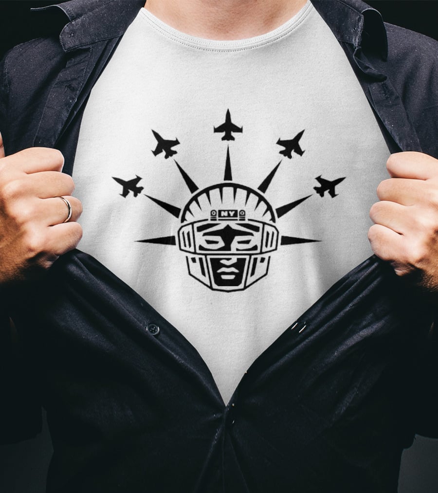 NY Jets Liberty Helmet Jets Flyover Formation T-Shirt