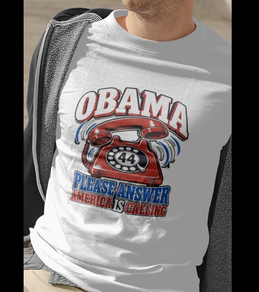 Obama 44 Please Answer America Is Calling Retro Telephone T-Shirt