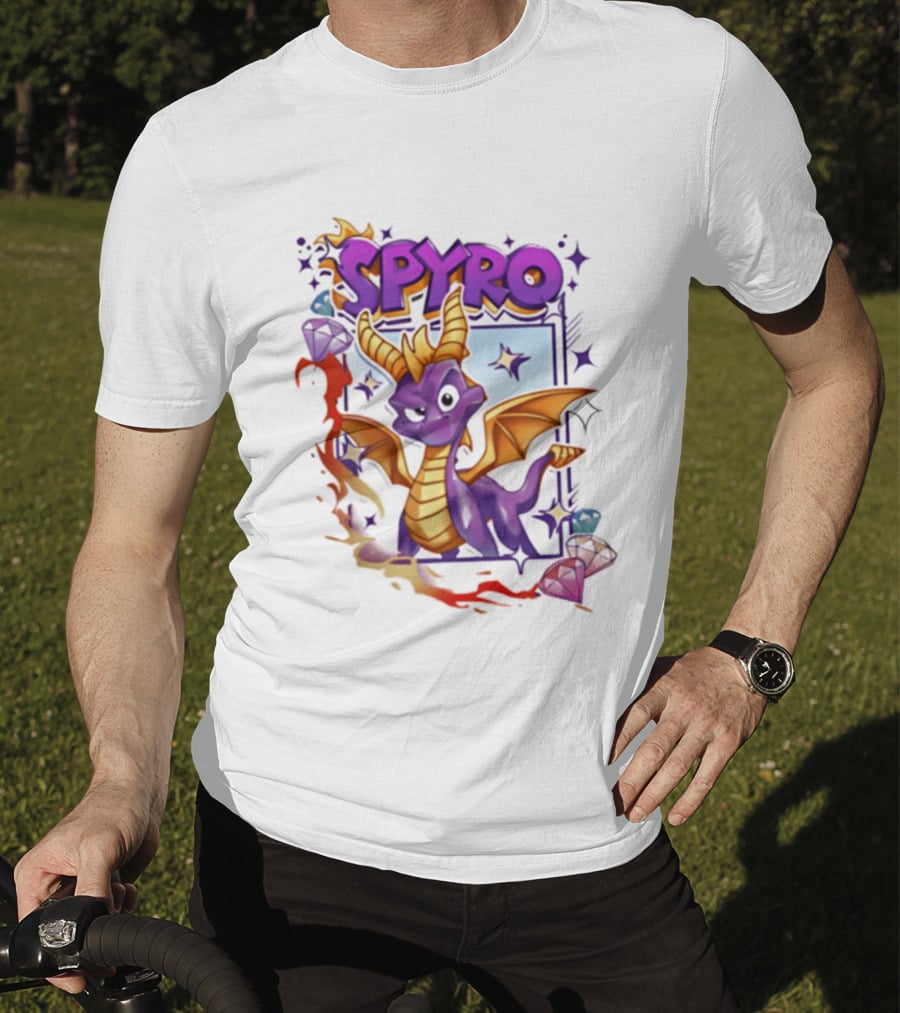 Spyro Purple Dragon Cartoon Polaroid Adventure T-Shirt