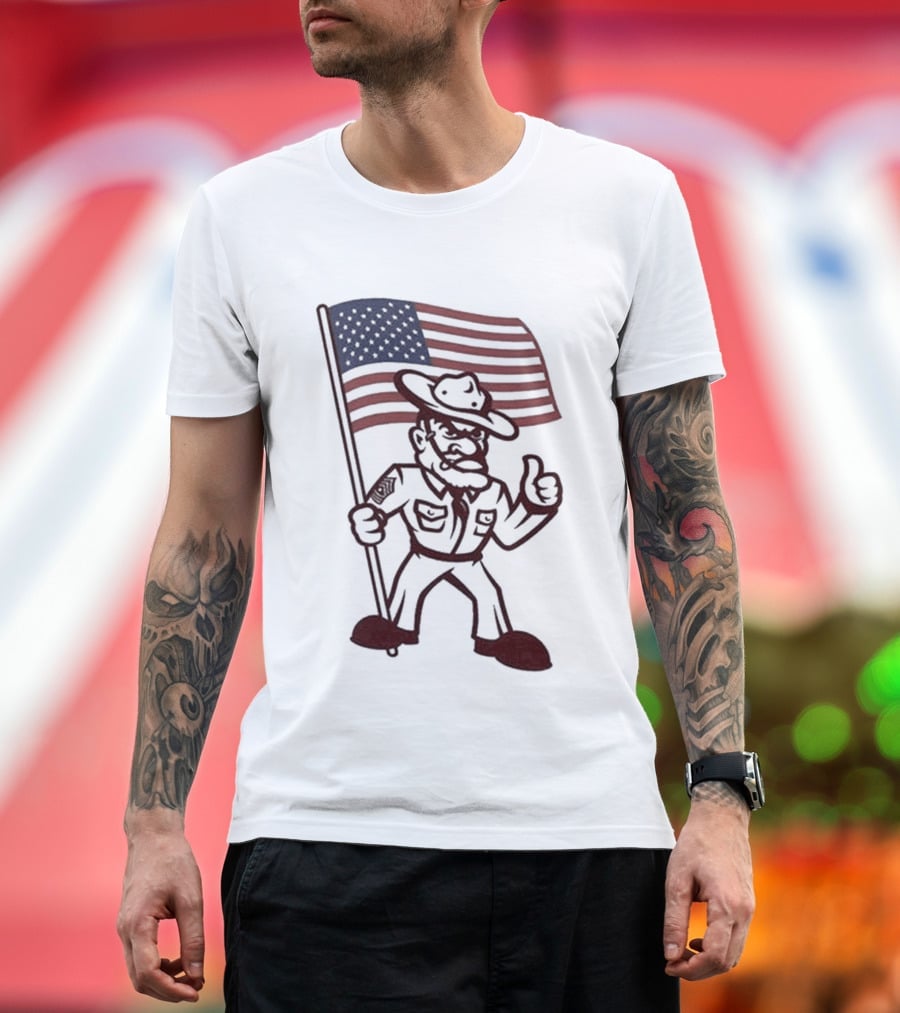 Texas A&M Aggies 12th Man Patriotic American Flag T-Shirt