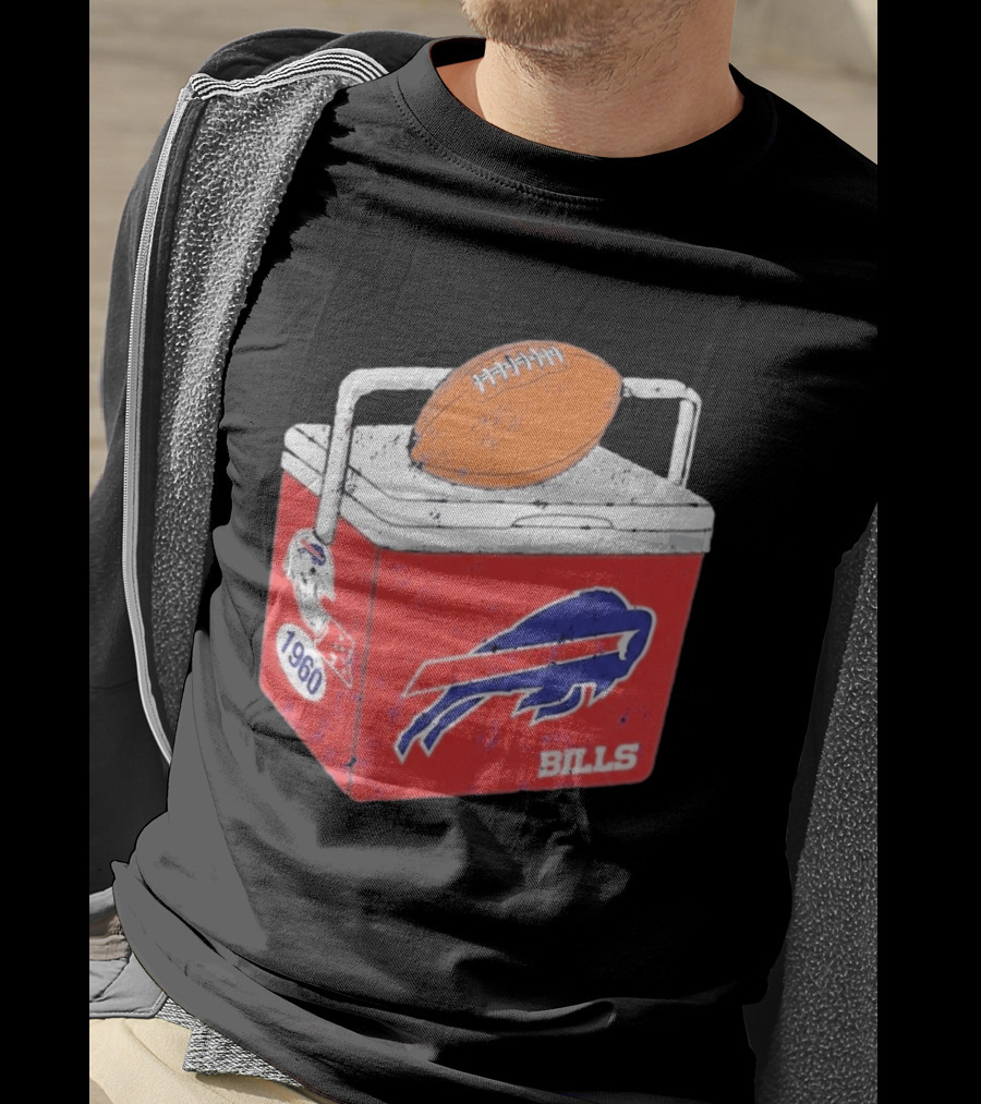 Buffalo Bills 1960 Retro Cooler With Football T-Shirt