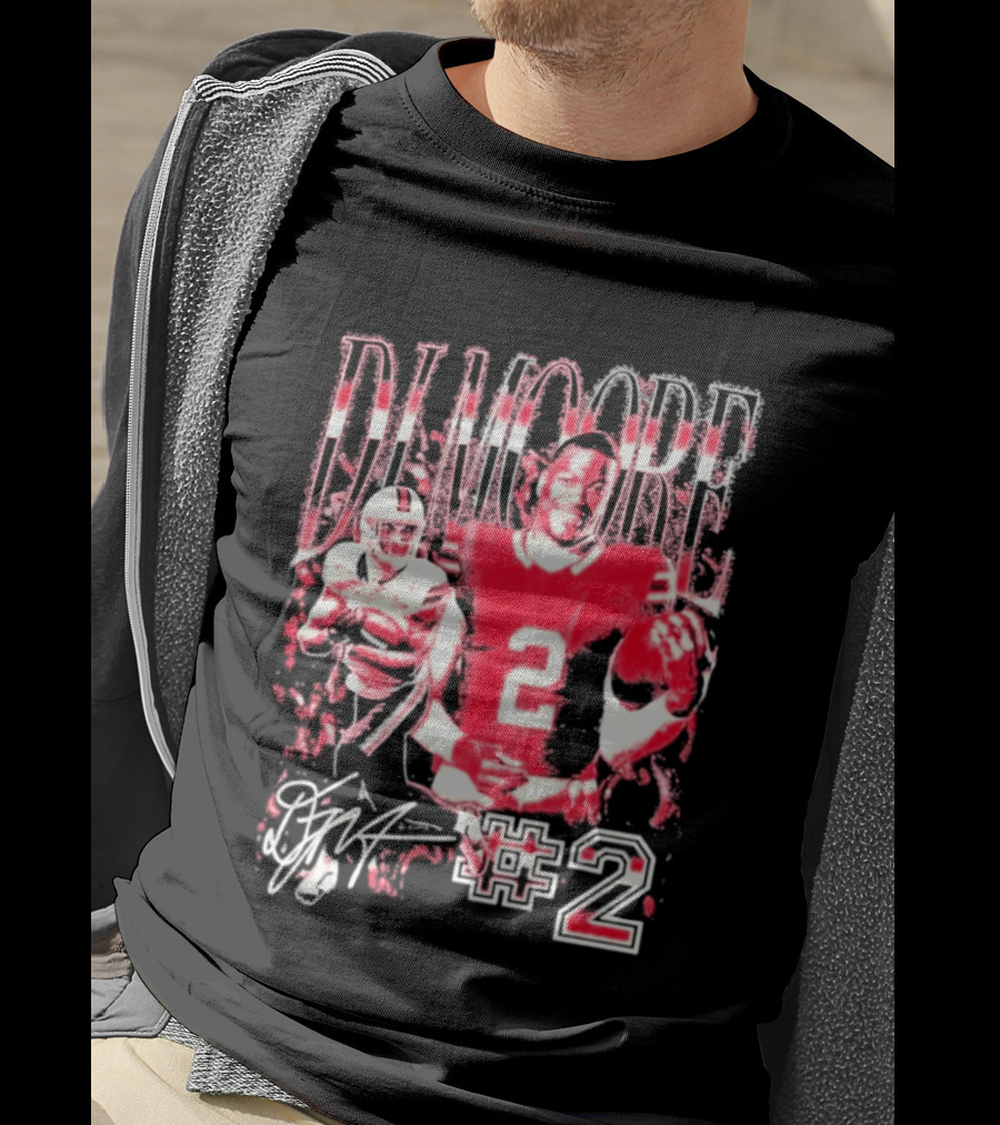 DJ Moore Number 2 Signature 2026 Bills Football Player T-Shirt