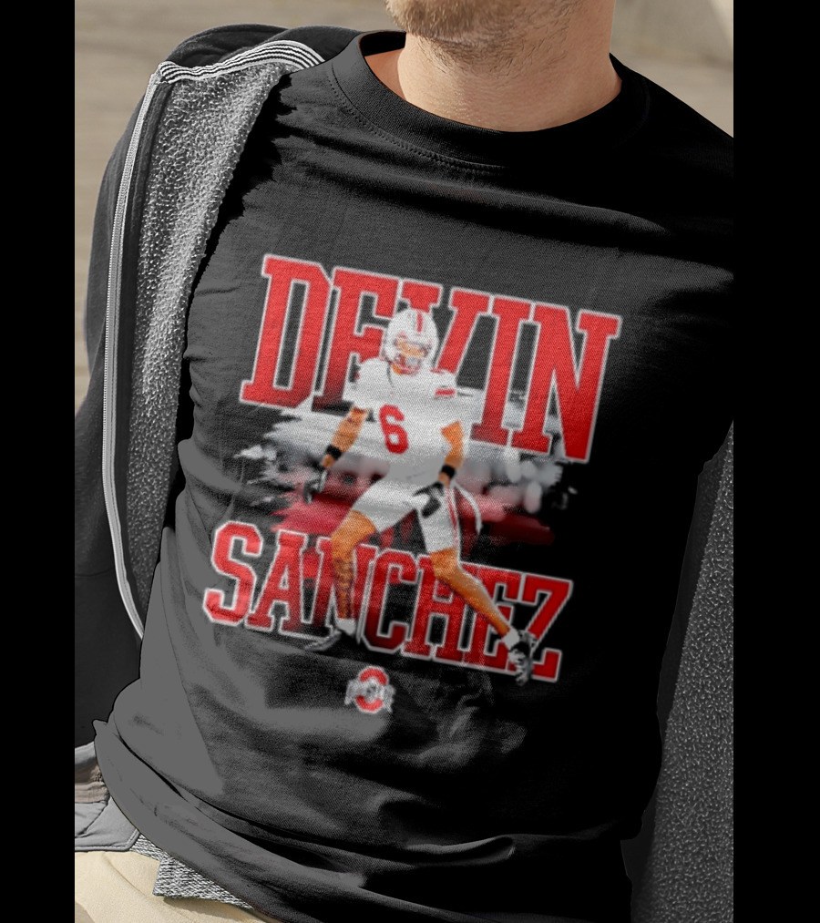 Devin Sanchez 6 Ohio State Buckeyes NCAA Player Football T-Shirt