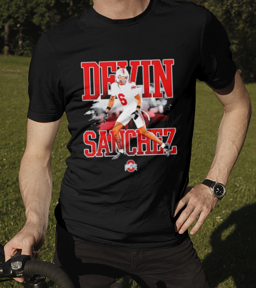Devin Sanchez 6 Ohio State Buckeyes NCAA Player Football T-Shirt