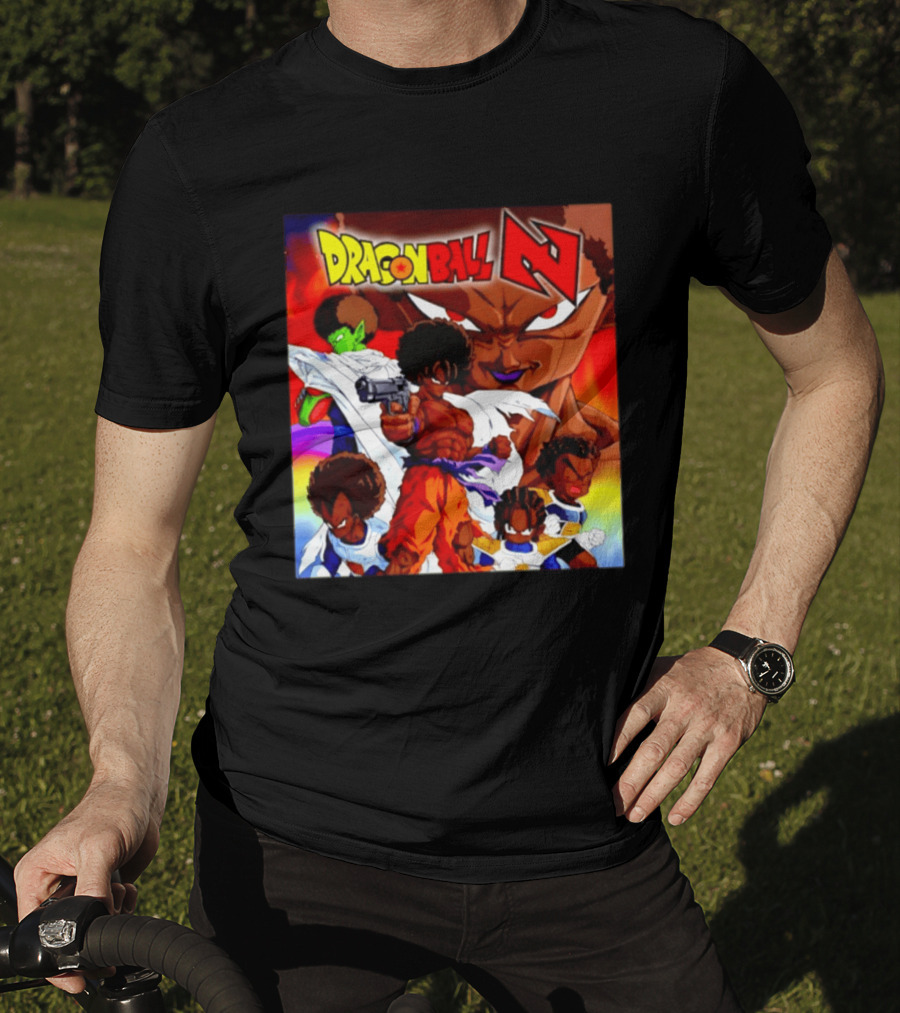 Dragon Ball Z Afro Characters Anime Goku Parody Fusion T-Shirt