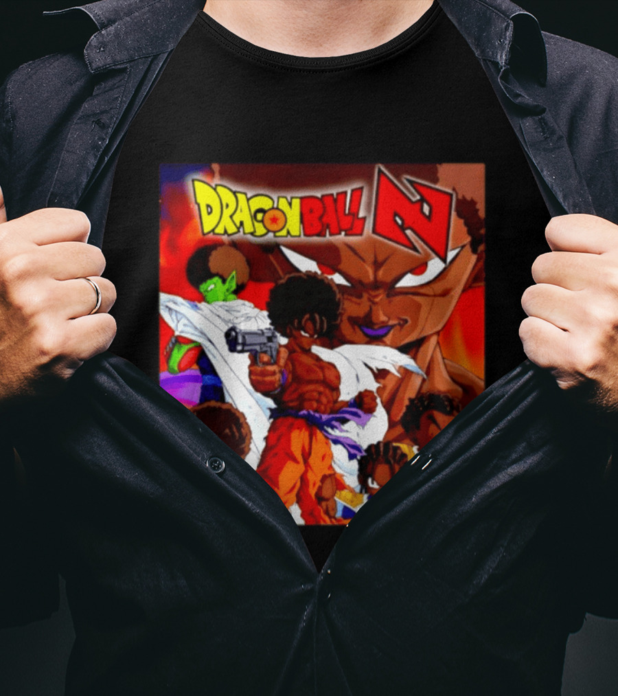 Dragon Ball Z Afro Characters Anime Goku Parody Fusion T-Shirt