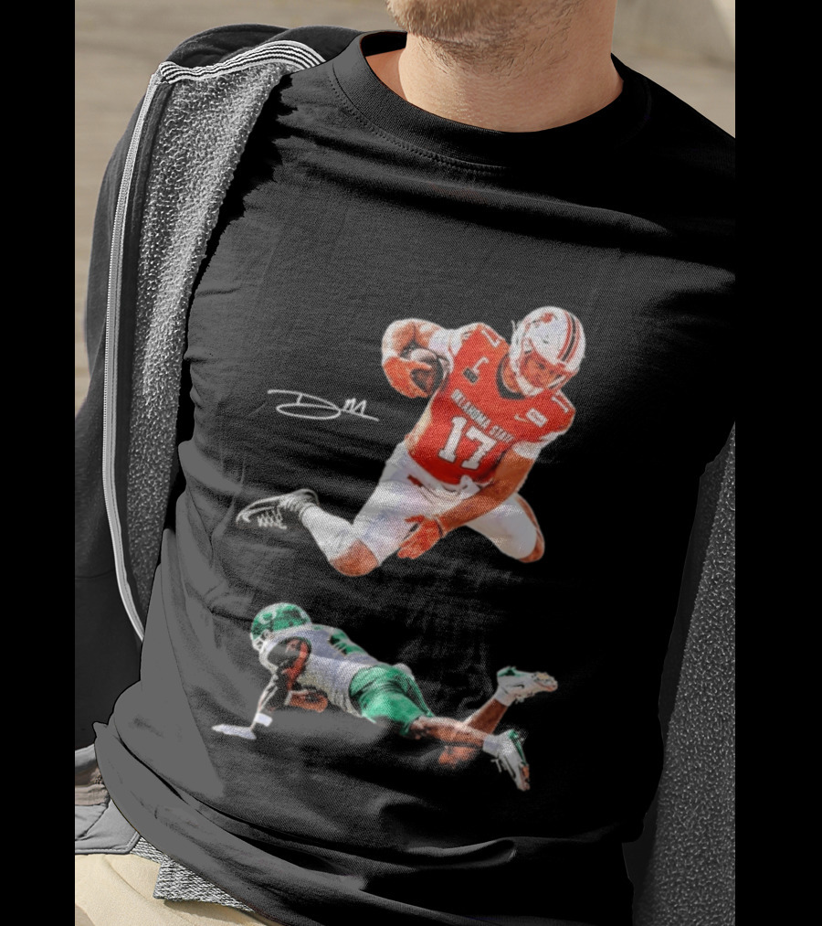 Oklahoma State Football Player Leap Over Oregon Opponent T-Shirt