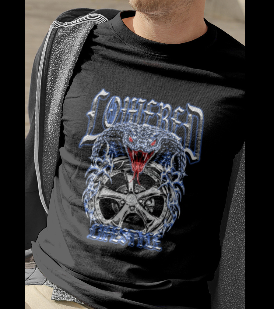 Lohered Lifestyle Snake And Wheel Vintage Streetwear T-Shirt