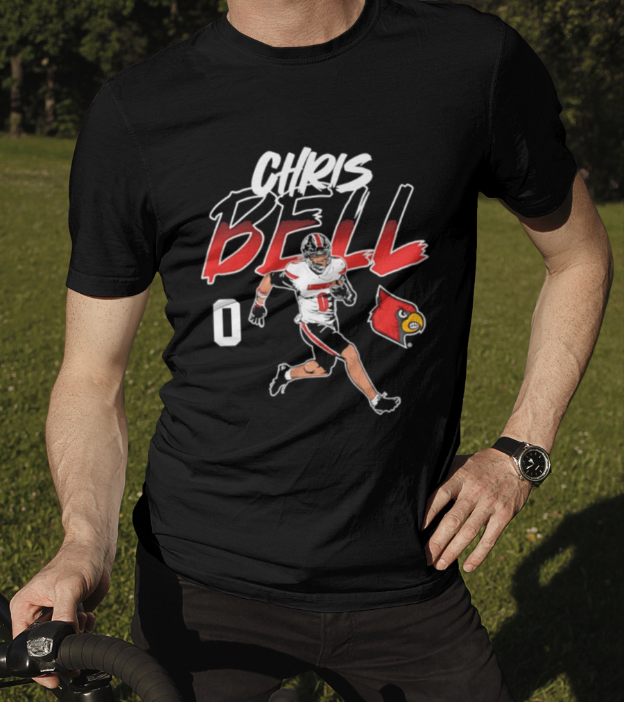 Chris Bell Louisville Cardinals Football 0 Pose T-Shirt