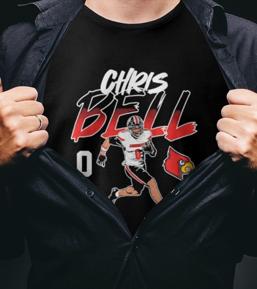 Chris Bell Louisville Cardinals Football 0 Pose T-Shirt
