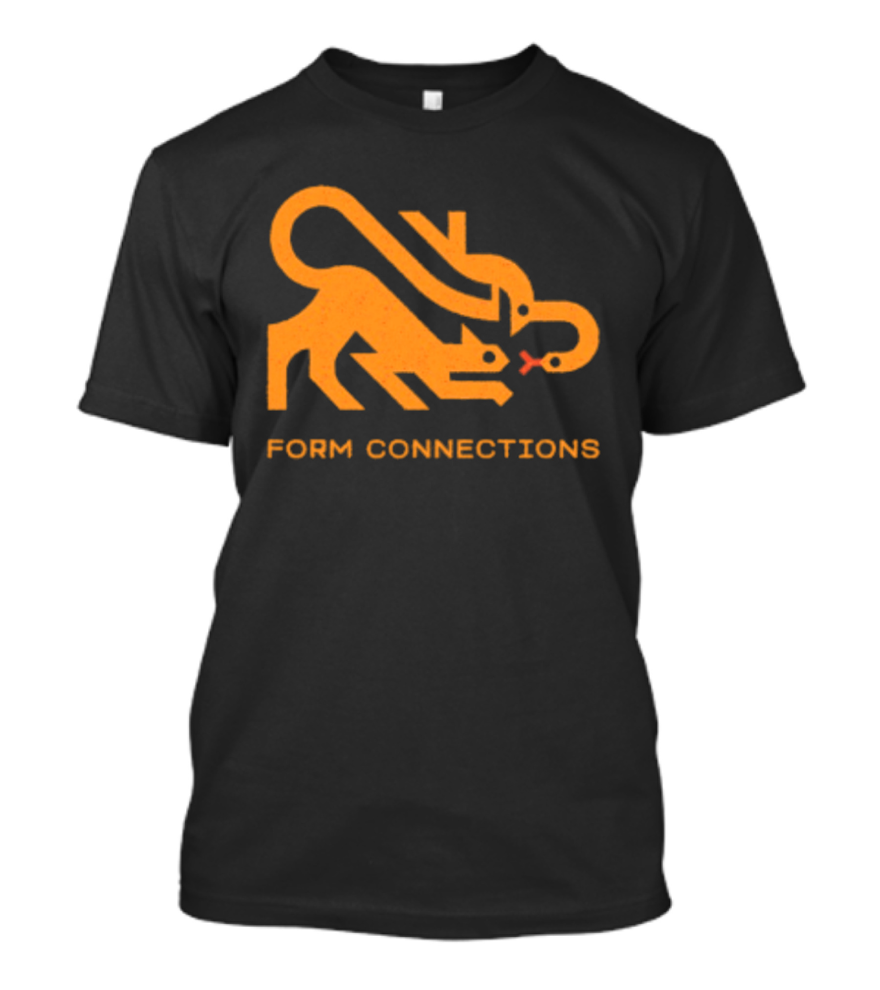 Form Connections Minimalist Cat And Snake T-Shirt
