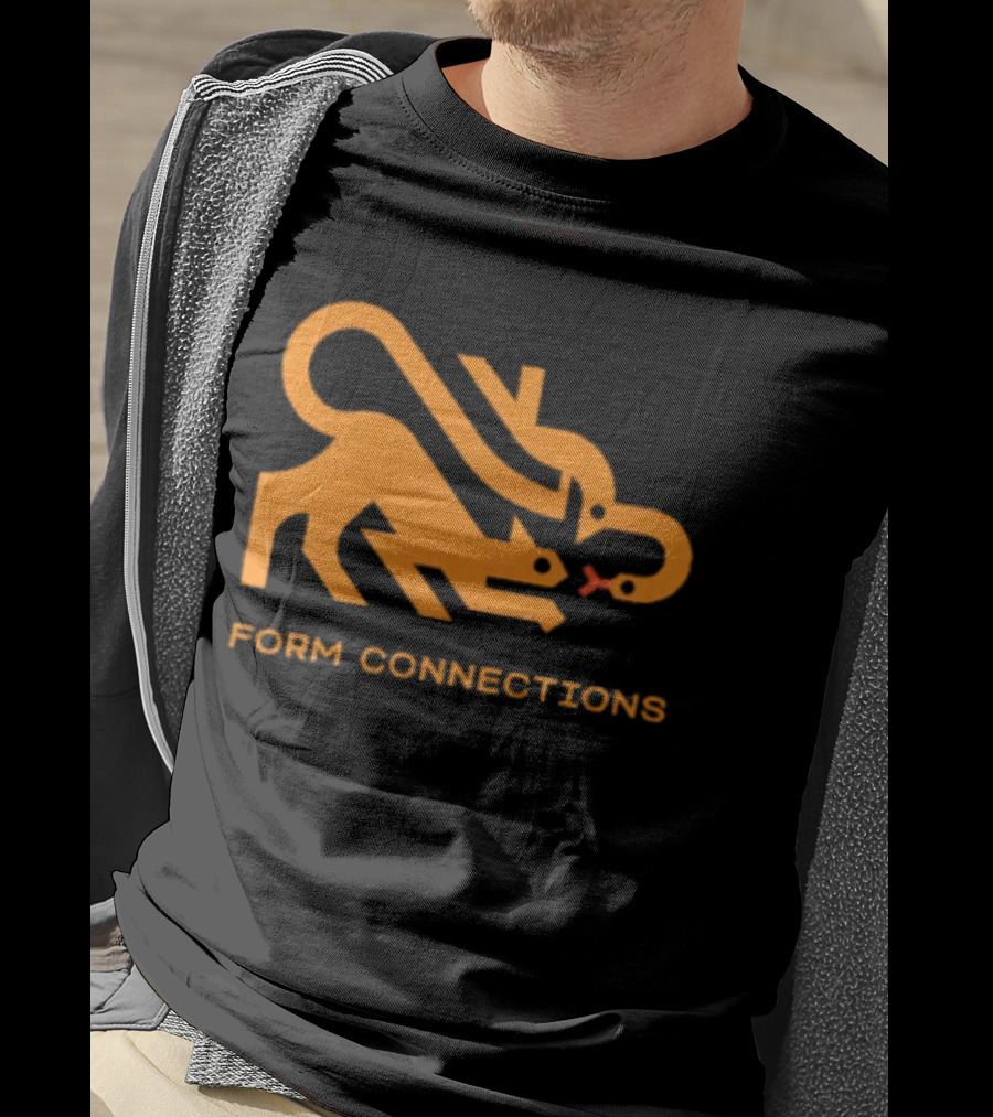 Form Connections Minimalist Cat And Snake T-Shirt