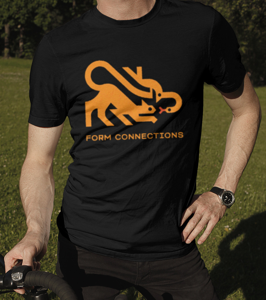 Form Connections Minimalist Cat And Snake T-Shirt