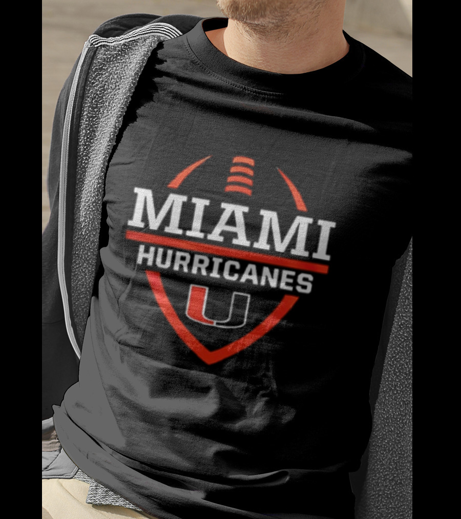 Miami Hurricanes 2026 Helmet Pregame Football University U 2 Sided T-Shirt