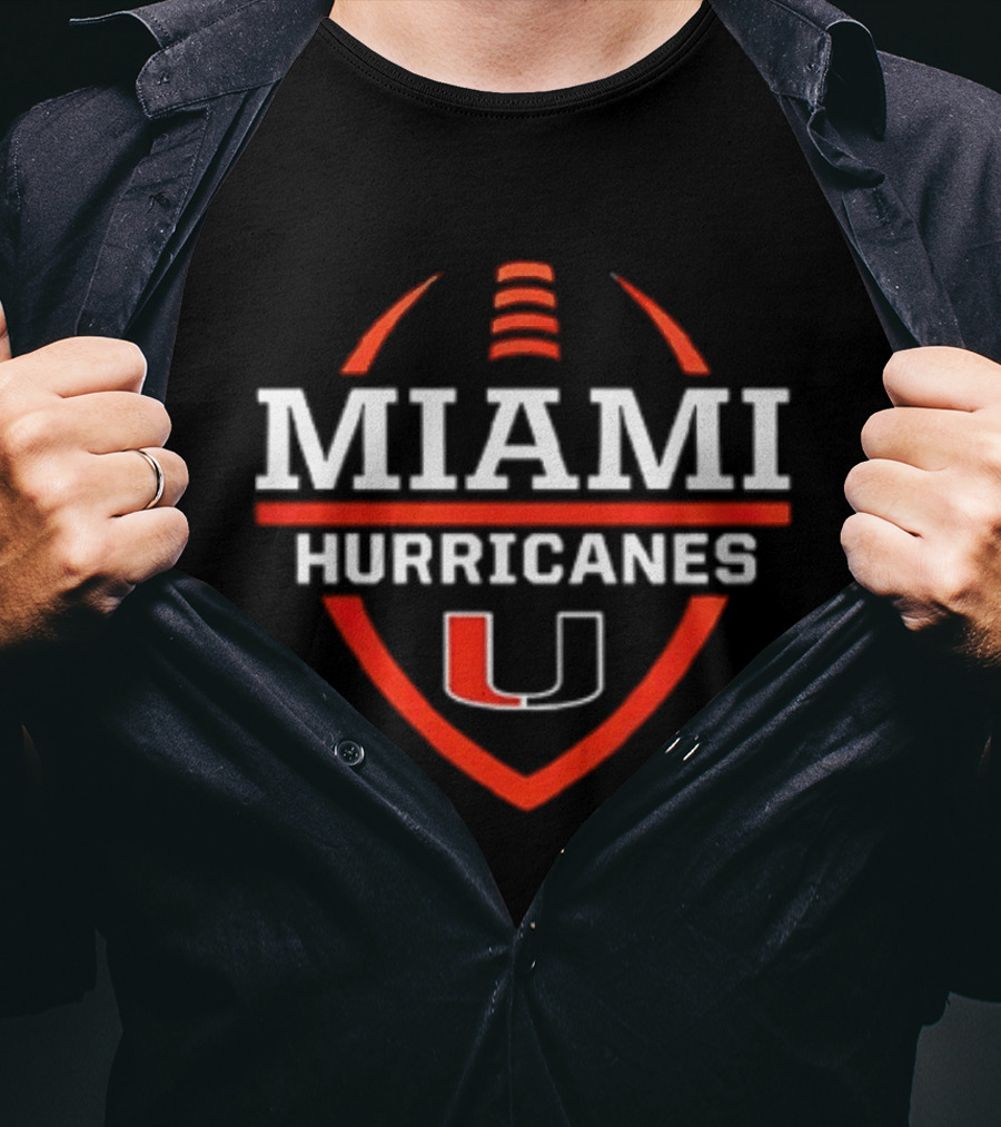 Miami Hurricanes 2026 Helmet Pregame Football University U 2 Sided T-Shirt