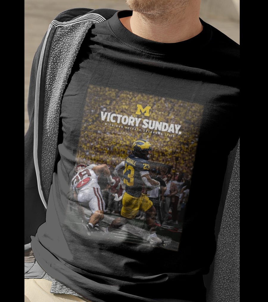 M Victory Sunday Michigan Defeats Oklahoma 10 10 College Football T-Shirt