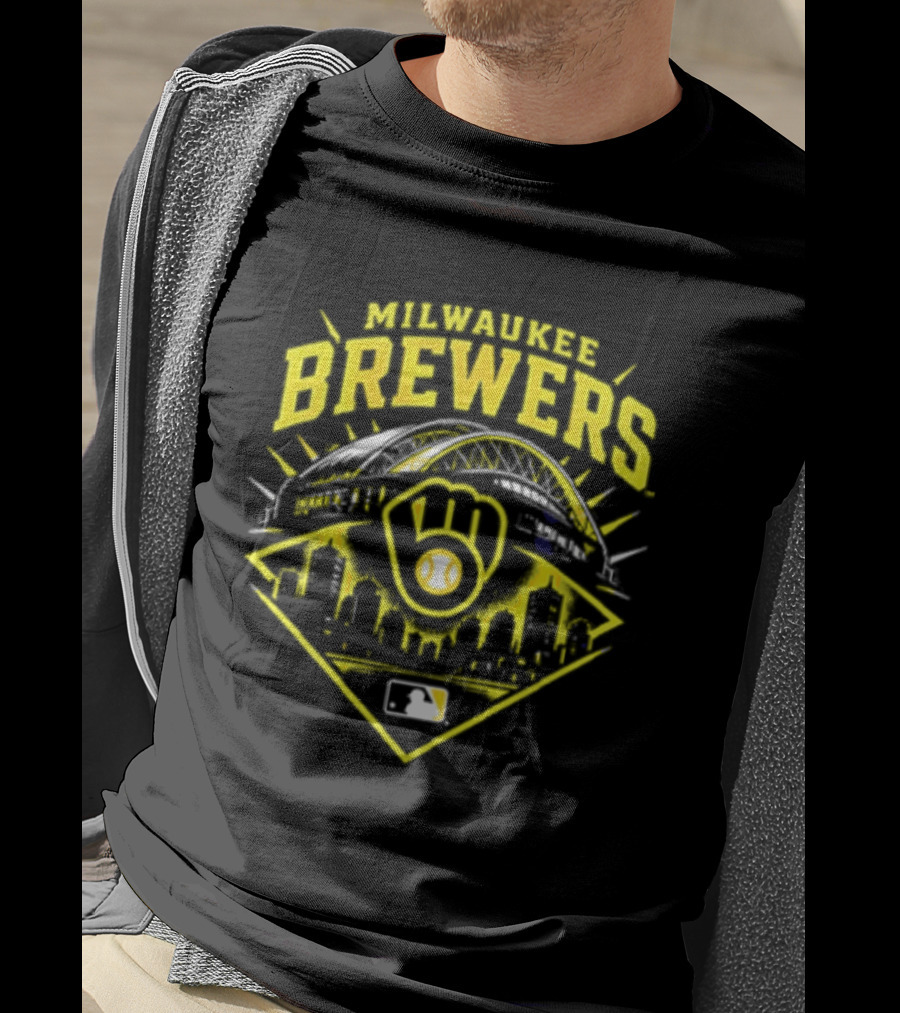 Milwaukee Brewers Skyline Baseball MLB Postseason 2026 Win Our Way Stadium T-Shirt