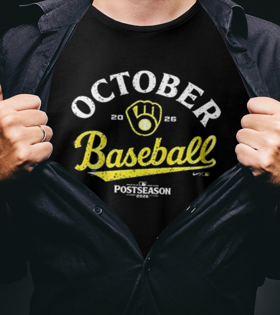 Milwaukee Brewers 2026 Postseason October Baseball 2 Sided T-Shirt