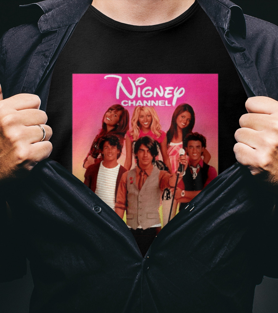 Nigney Channel Jonas Brothers Y2K Meme Vintage Throwback T-Shirt