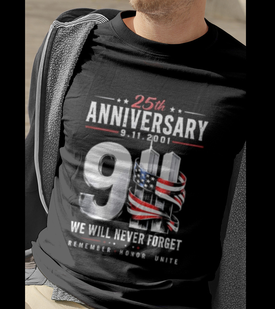 NYPD New York Yankees 2026 25th Anniversary 9 11 We Will Never Forget Remember Honor Unite T-Shirt