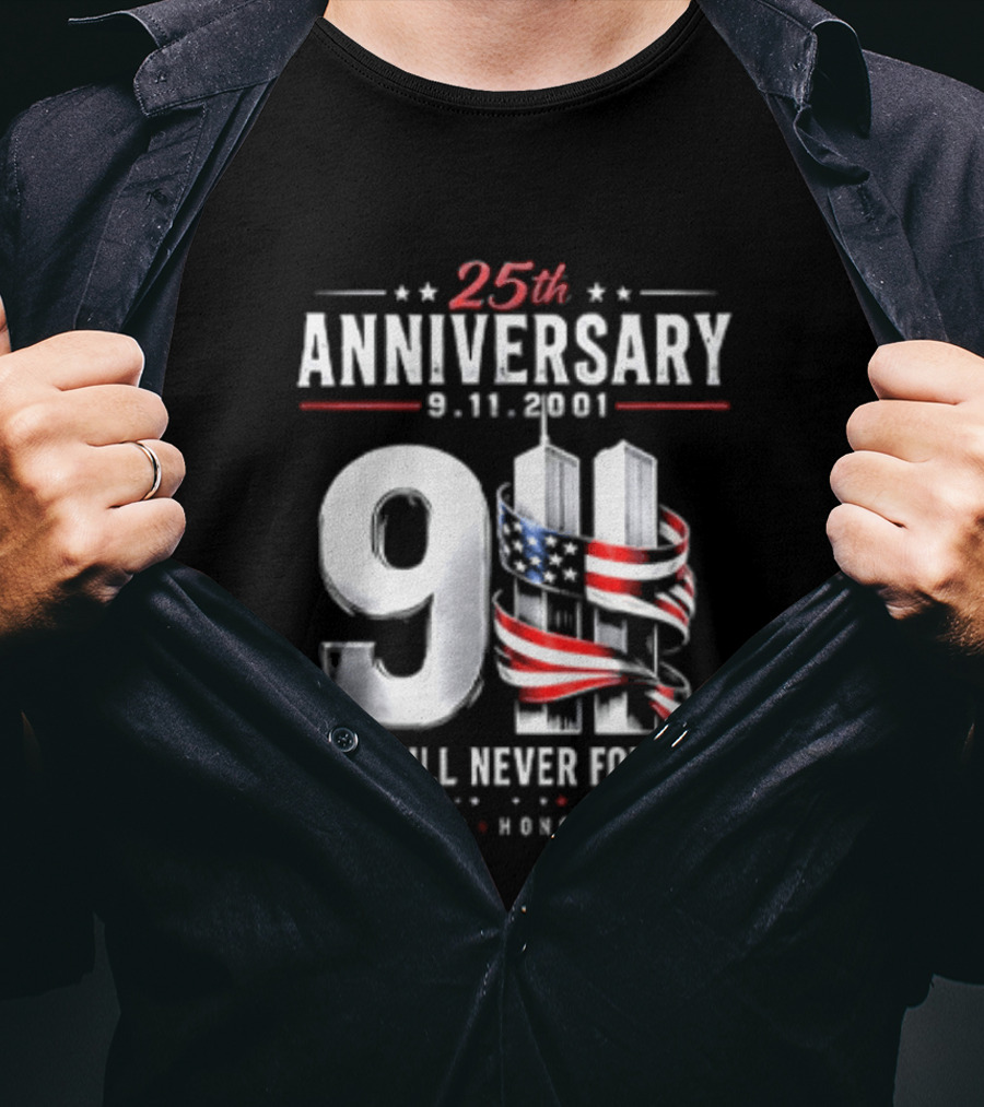 NYPD New York Yankees 2026 25th Anniversary 9 11 We Will Never Forget Remember Honor Unite T-Shirt