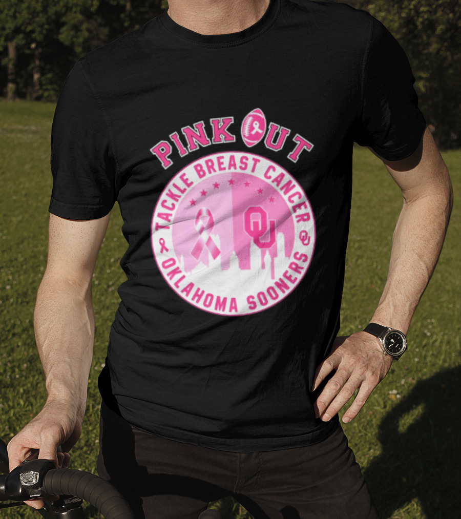 Oklahoma Sooners Pink Out Tackle Breast Cancer Football NCAA T-Shirt