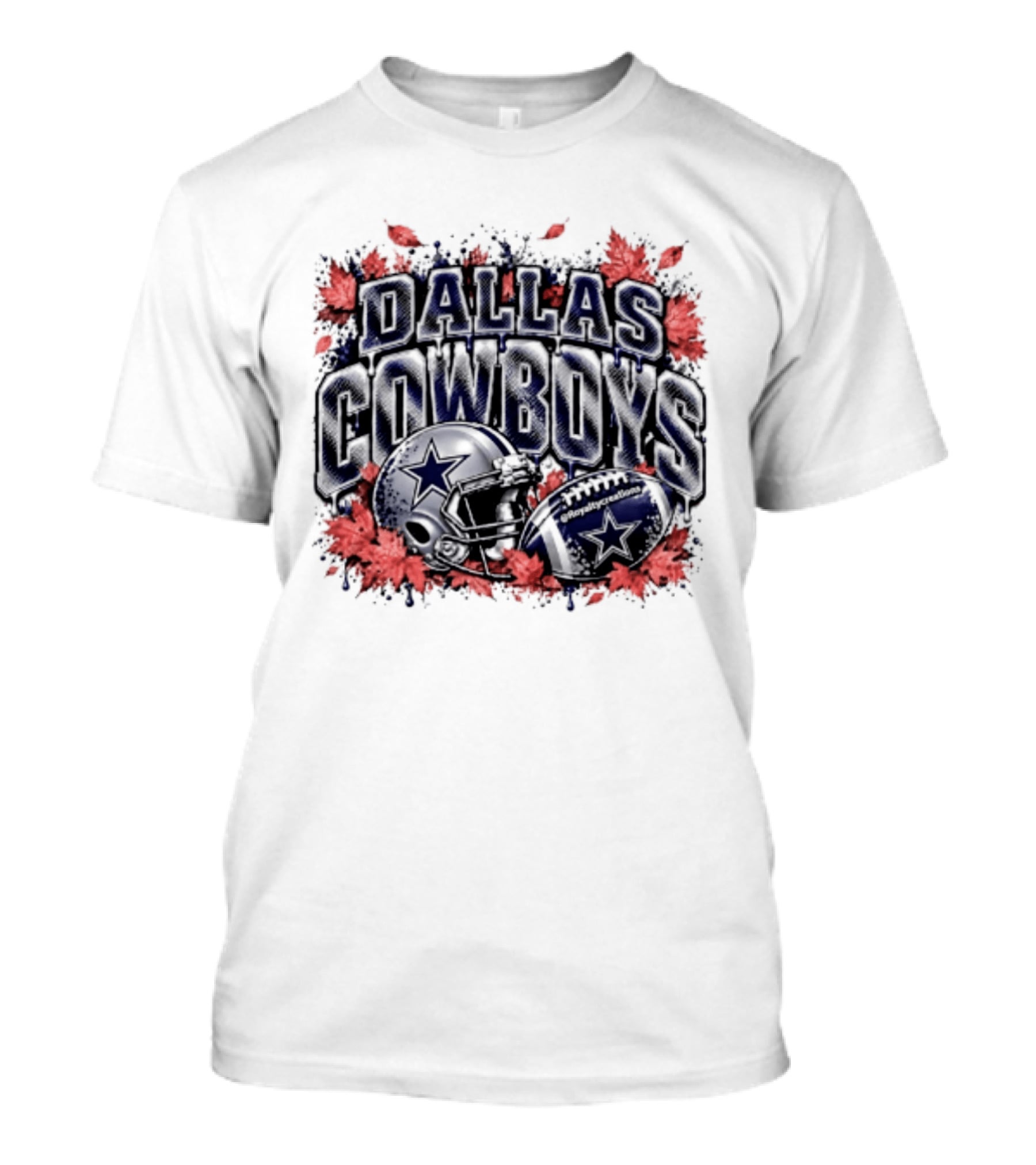 Dallas Cowboys Football Helmet Autumn Leaves Halloween 2026 T-Shirt