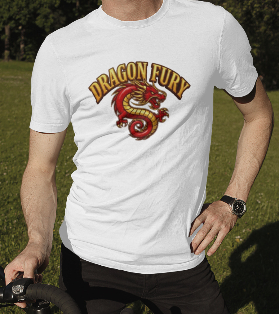 Dragon Fury Red Gold Chinese Dragon T-Shirt