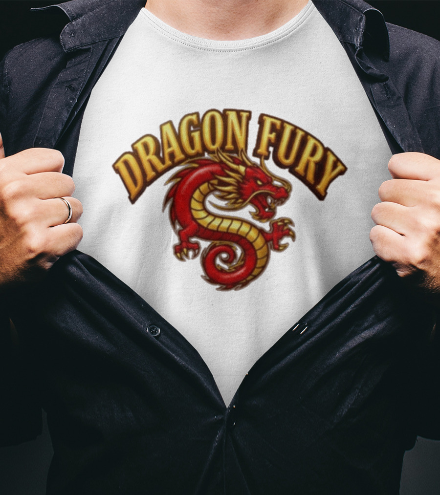 Dragon Fury Red Gold Chinese Dragon T-Shirt