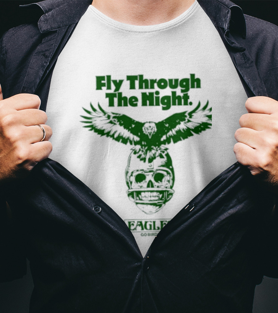 Philadelphia Eagles Fly Through The Night Grateful Dead Football Collaboration T-Shirt