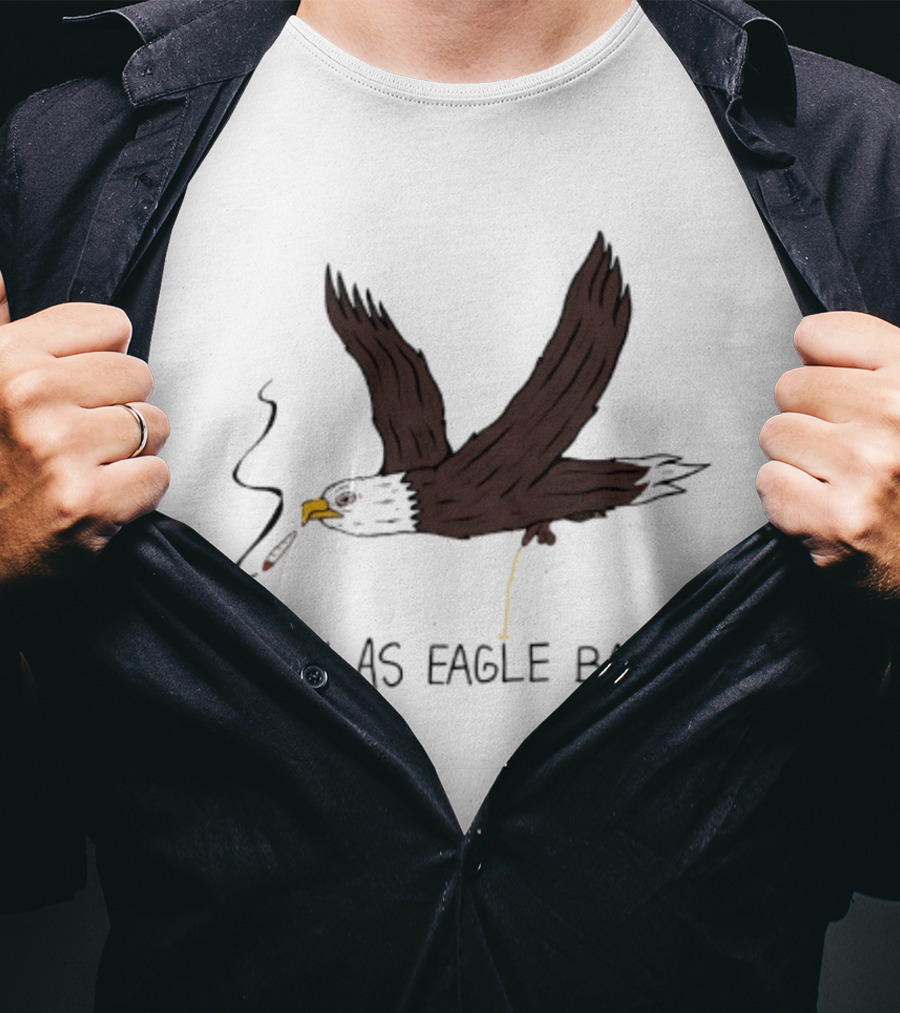 High As Eagle Balls Smoking Eagle Meme T-Shirt