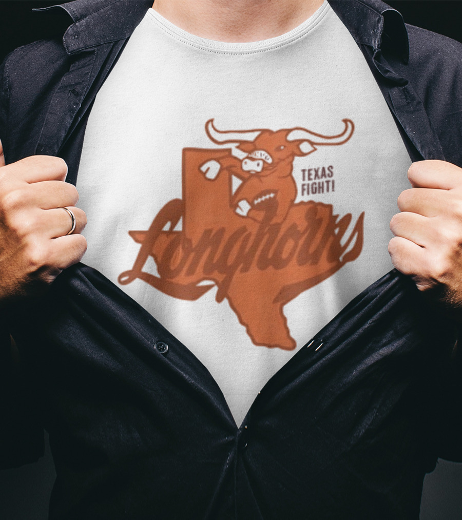 Texas Longhorns Football Texas Fight Map Longhorns T-Shirt
