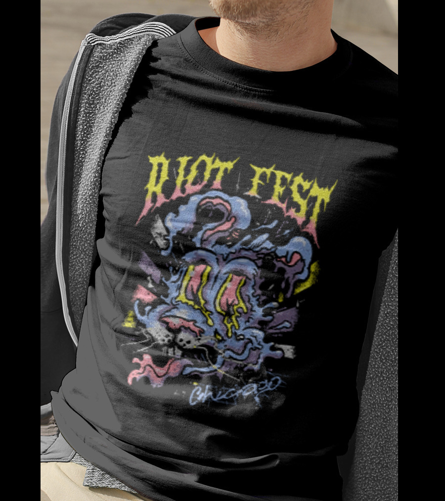Riot Fest 2026 Chicago Douglass Park Psychedelic Bunny September 18 20 Lineup T-Shirt