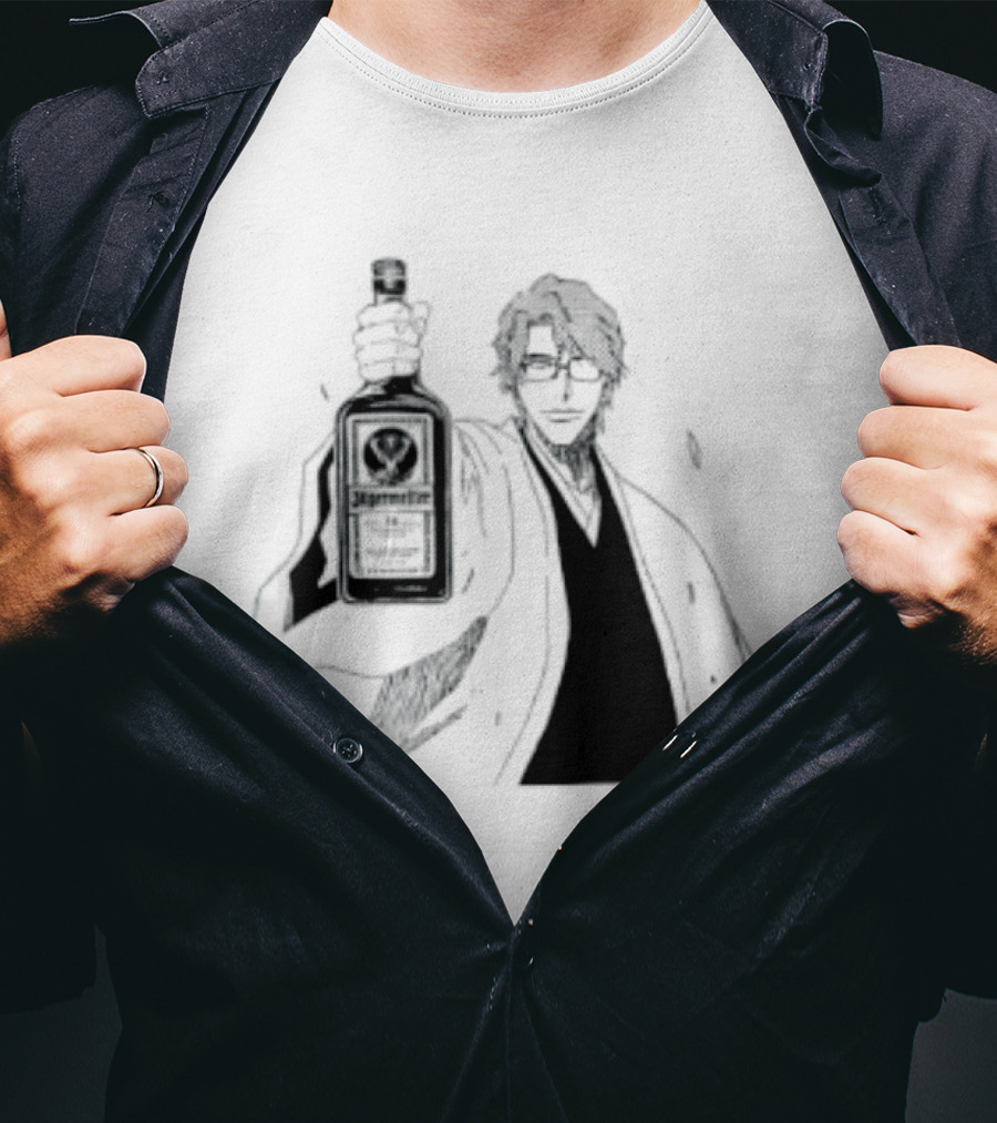 Jagermeister Aizen Sosuke Bleach Anime Collaboration T-Shirt