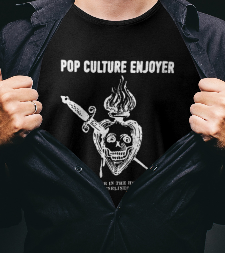 Rogue Co Store Pop Culture Enjoyer Dagger Heart Skulls Combating Loneliness Epidemic T-Shirt