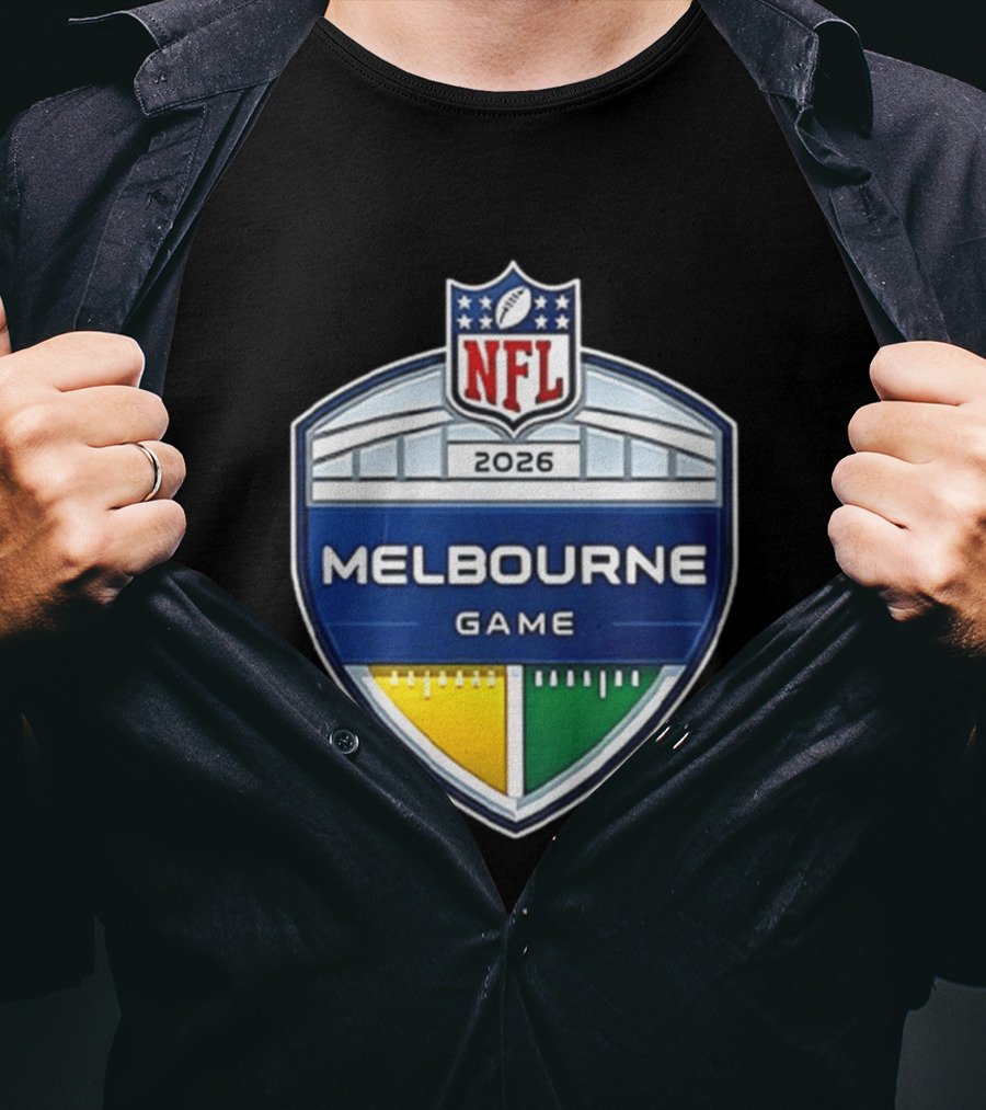 San Francisco 49ers NFL 2026 Melbourne Game Two Sided T-Shirt