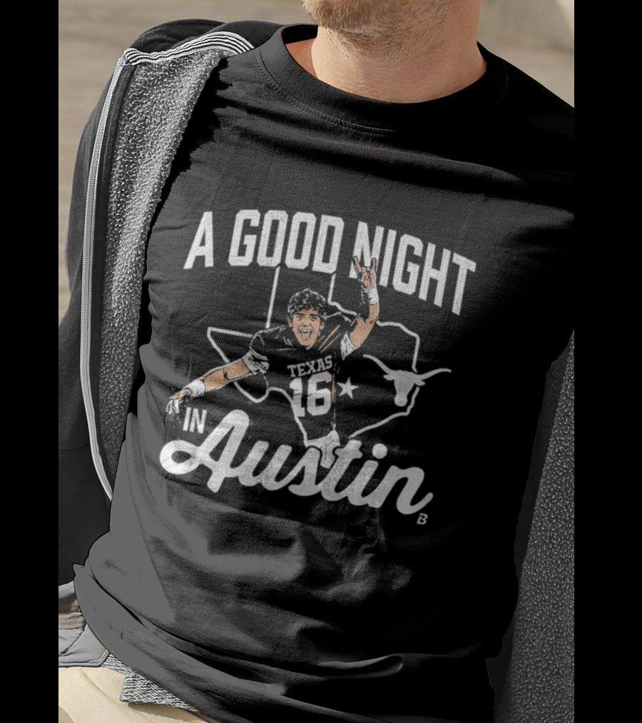 Texas Longhorns A Good Night In Austin Football Number 16 T-Shirt