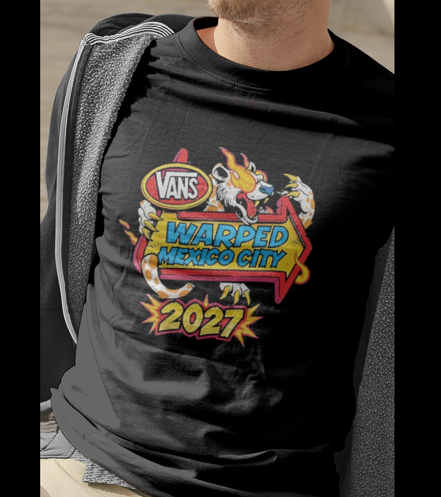 Vans Warped Mexico City 2027 Dragon Flame Arrow Event T-Shirt