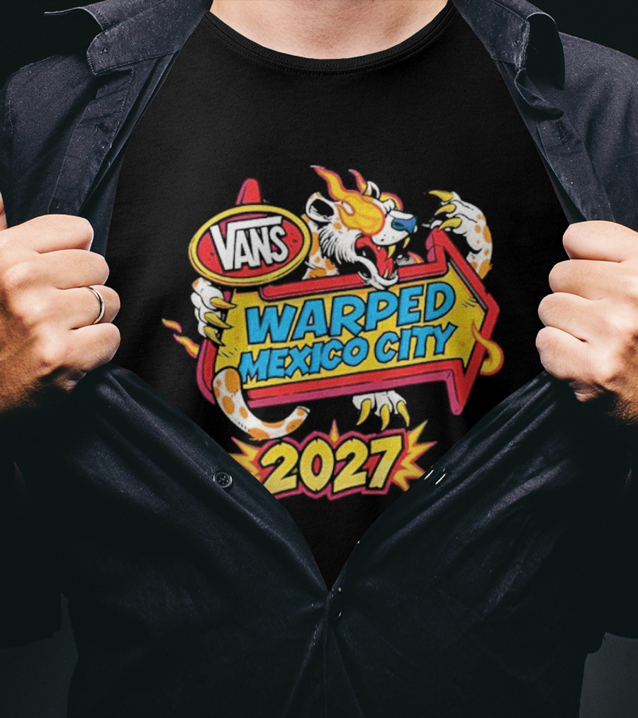 Vans Warped Mexico City 2027 Dragon Flame Arrow Event T-Shirt