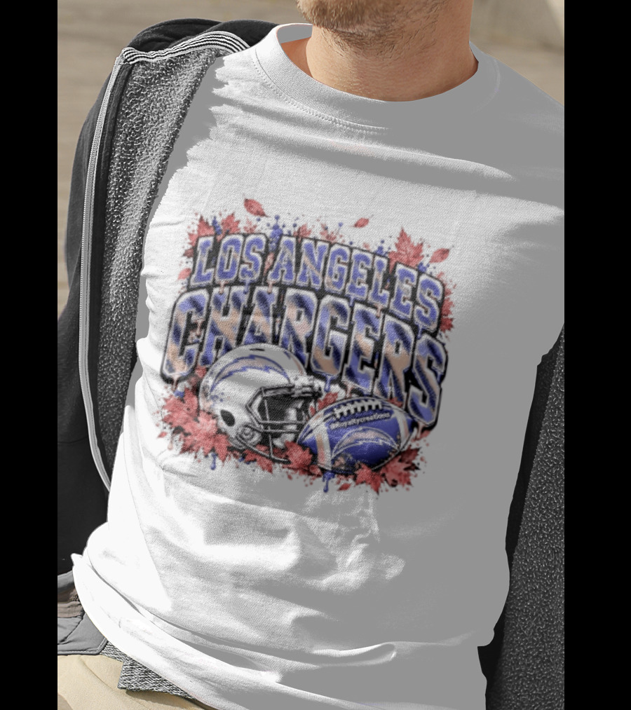 Los Angeles Chargers Football Helmet Autumn Leaves 2026 T-Shirt
