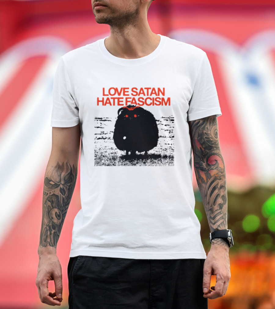 Love Satan Hate Fascism Cat Anti Fascist T-Shirt