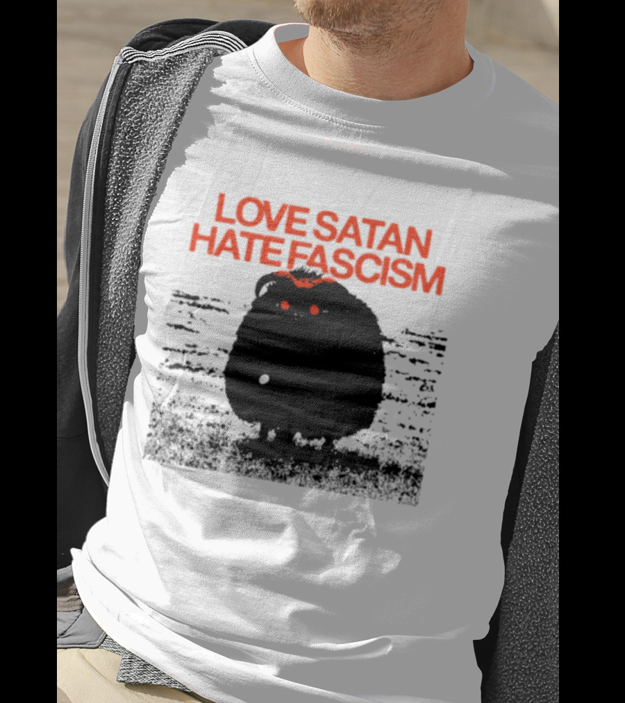 Love Satan Hate Fascism Cat Anti Fascist T-Shirt