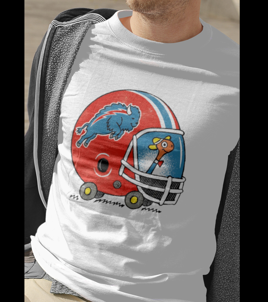 Lowly Worm Wearing Buffalo Bills Football Helmet With Buffalo T-Shirt