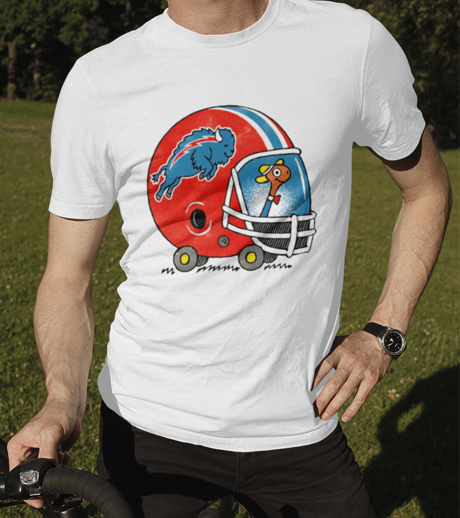 Lowly Worm Wearing Buffalo Bills Football Helmet With Buffalo T-Shirt