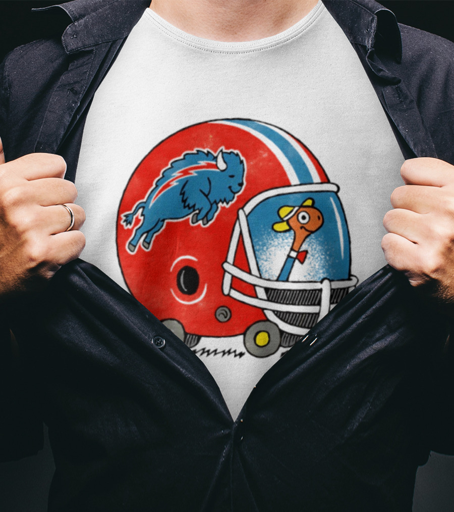 Lowly Worm Wearing Buffalo Bills Football Helmet With Buffalo T-Shirt