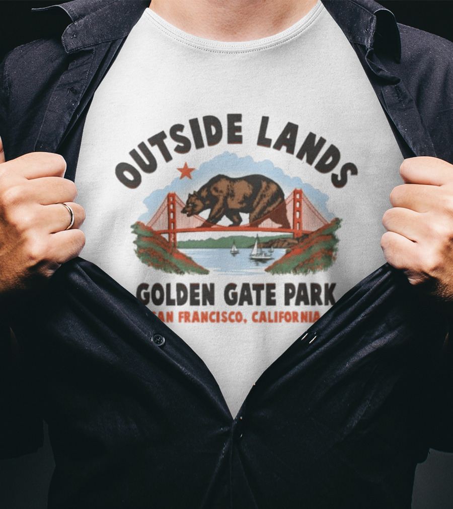 Golden Gate Park Outside Lands 2026 San Francisco California Bear Bridge T-Shirt