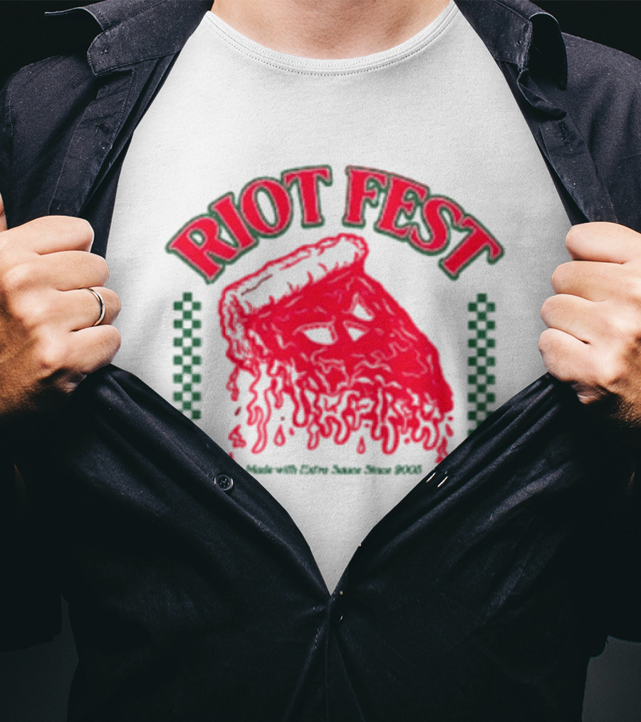 Riot Fest Chicago 2026 Douglass Park September 18 20 Pizza Lineup T-Shirt