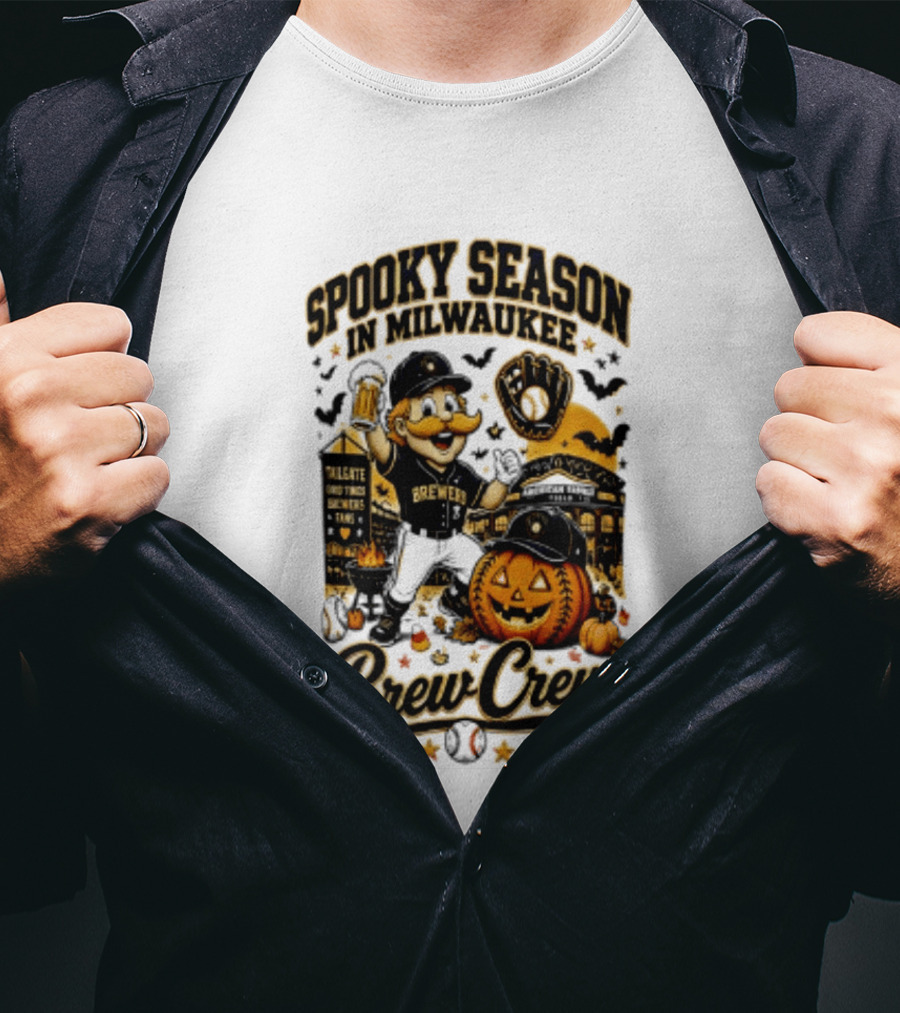 Spooky Season In Milwaukee Brewers Brew Crew Halloween 2026 T-Shirt