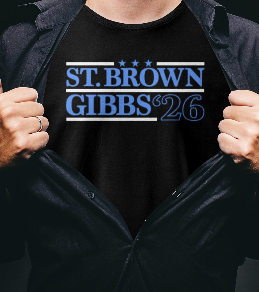 St. Brown Gibbs '26 Detroit Lions Football Campaign T-Shirt