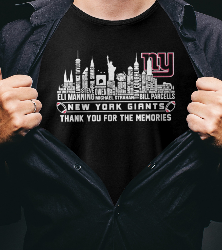 New York Giants Skyline Football Memories Appreciation T-Shirt